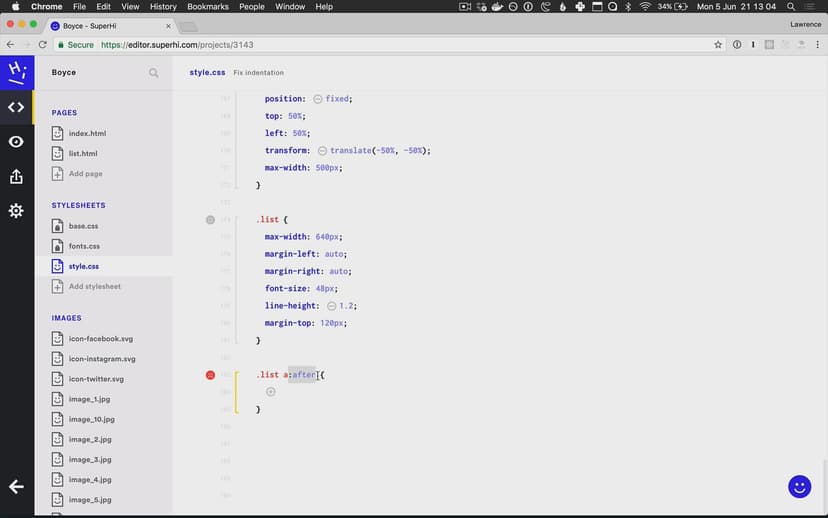 Adding list separators using CSS content
