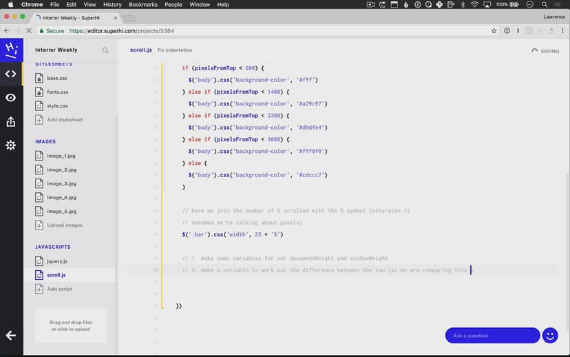 Figuring out how far down the page we have scrolled