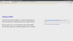 Full size product images using filters