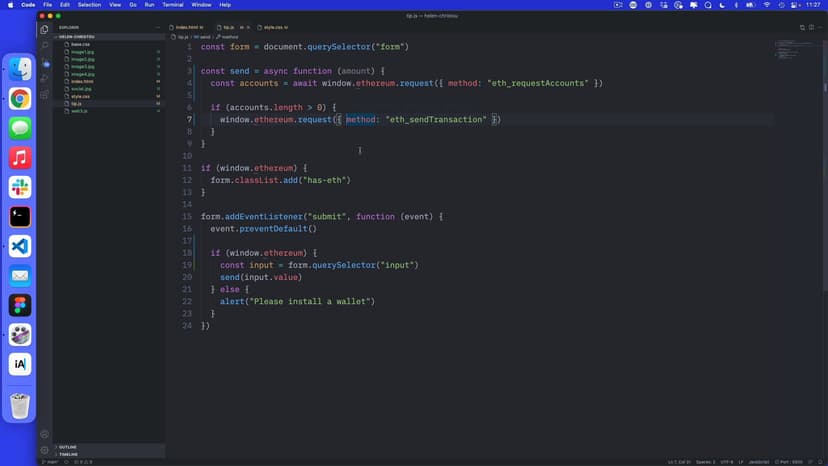 Sending a Ethereum transaction