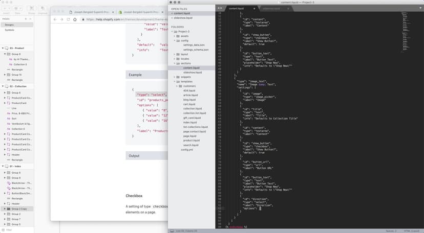 Creating the Schema for the Content sections