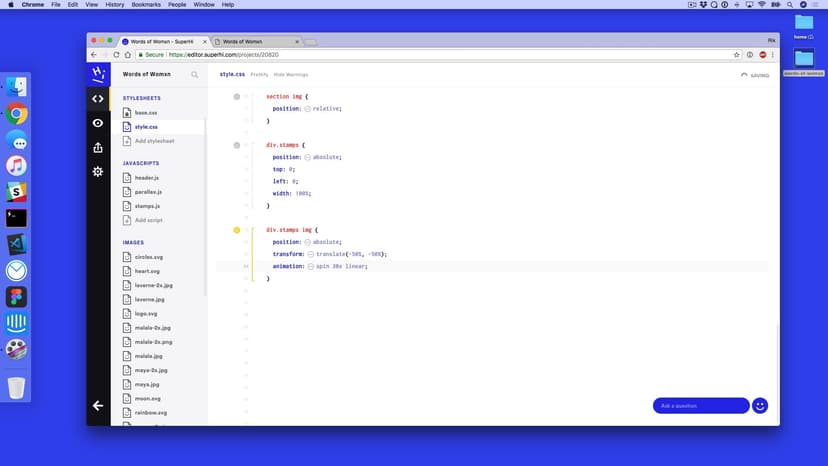 Adding a CSS rotation to our stamps