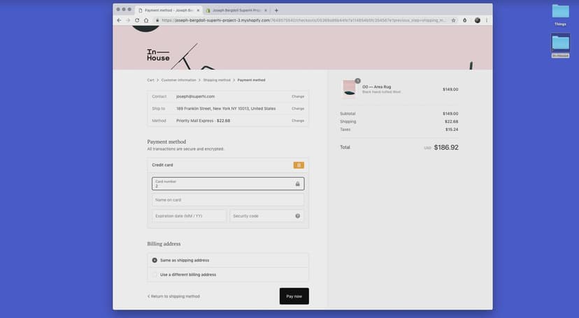 Placing a test order